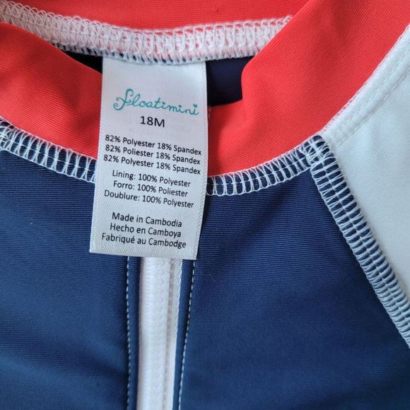 Floatmini Baby Boy Sailboat Swimsuit in Navy/White Size 18M - Picture 4 of 4